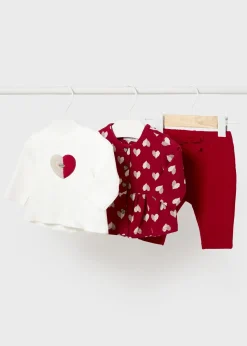 Mayoral Newborn Girl 3 Piece Heart Set
