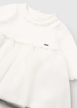 Mayoral Newborn Girl Combined Glitter Tulle Dress
