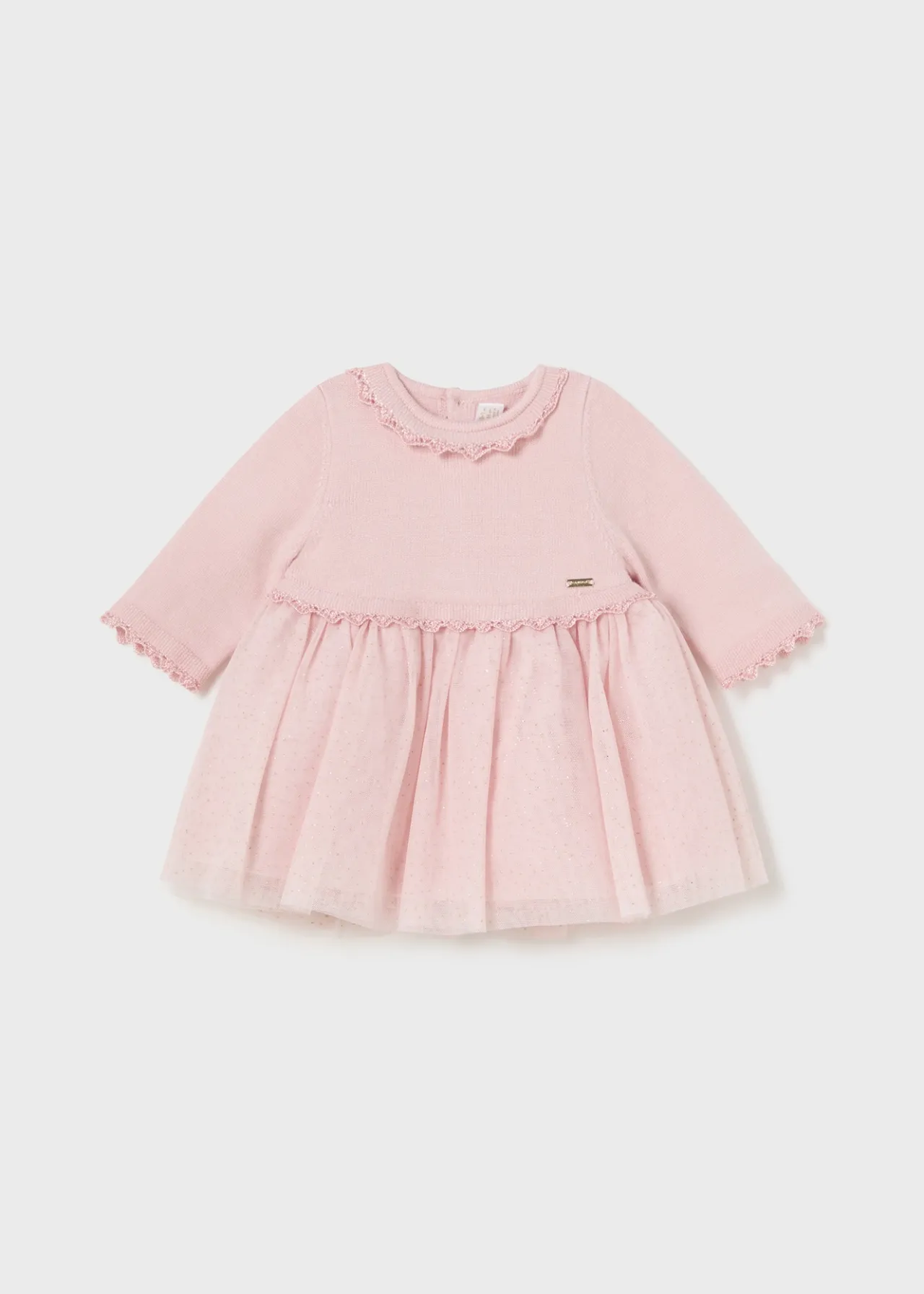 Mayoral Newborn Girl Combined Glitter Tulle Dress