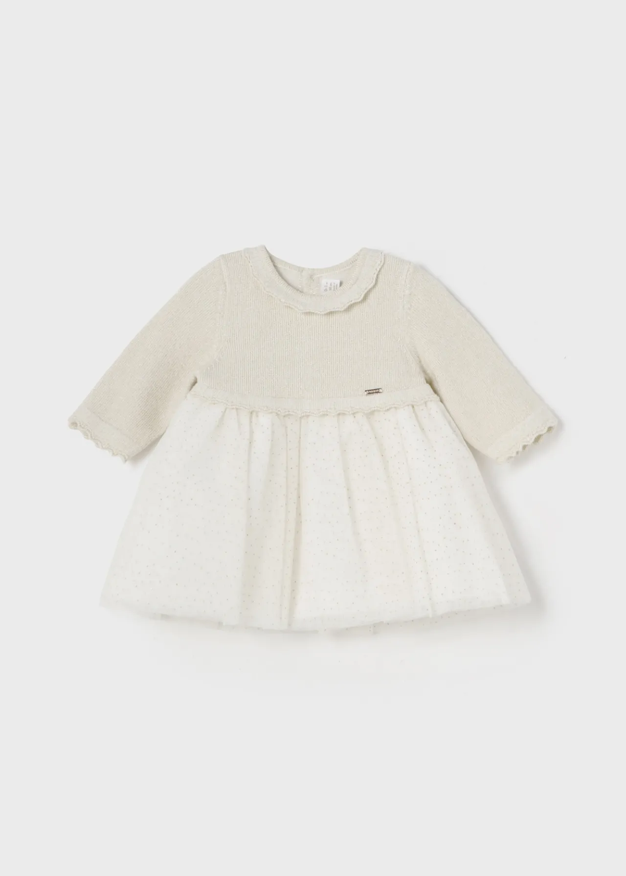 Mayoral Newborn Girl Combined Glitter Tulle Dress