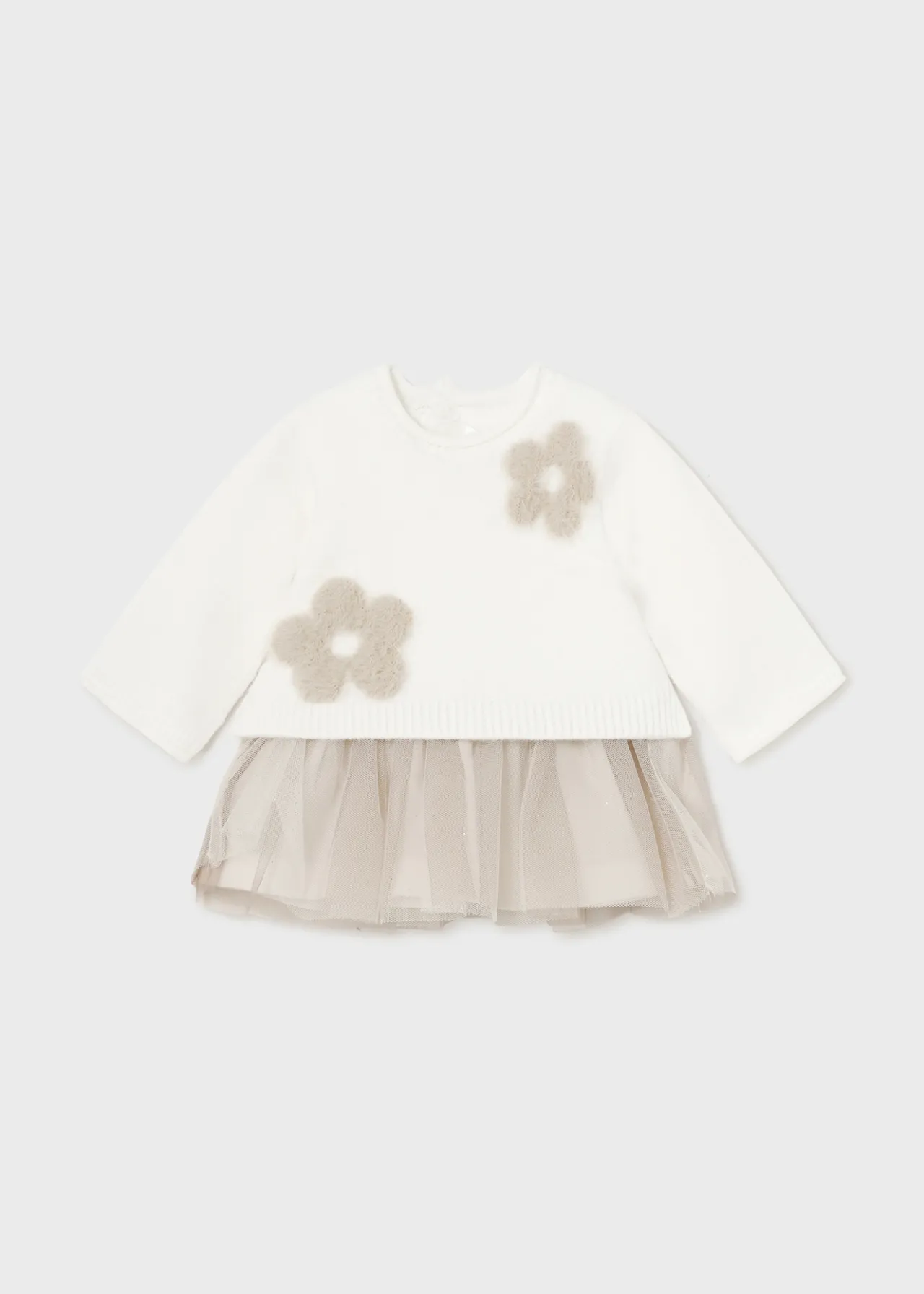 Mayoral Newborn Girl Combined Tulle Dress