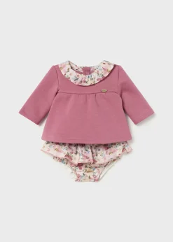 Mayoral Newborn Girl Floral JSWeater and Skirt Set