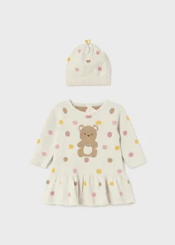Mayoral Newborn Girl Knit Dress with Hat