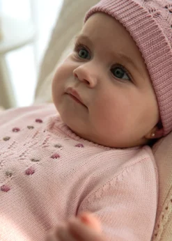 Mayoral Newborn Girl Knit Dress with Hat