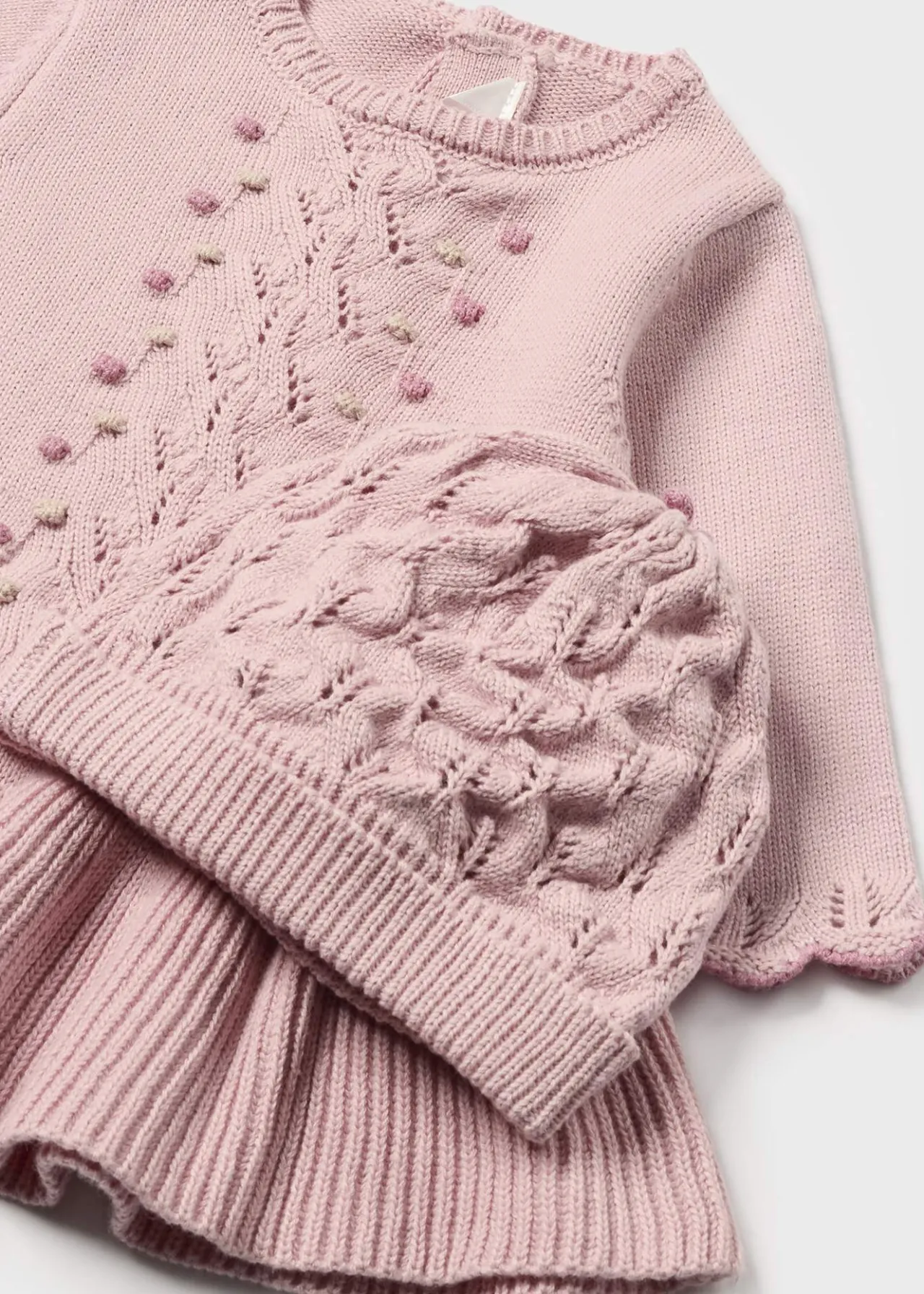 Mayoral Newborn Girl Knit Dress with Hat