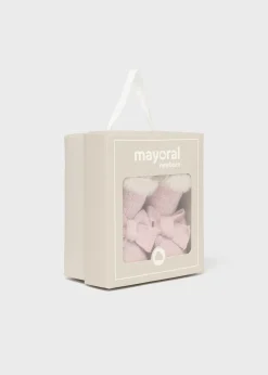 Mayoral Newborn Girl Knit Fur Boots