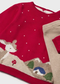 Mayoral Newborn Girl Knit Sweater and Pants Set