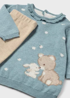 Mayoral Newborn Girl Knit Sweater and Pants Set