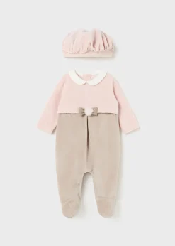 Mayoral Newborn Girl One-Piece with Beret