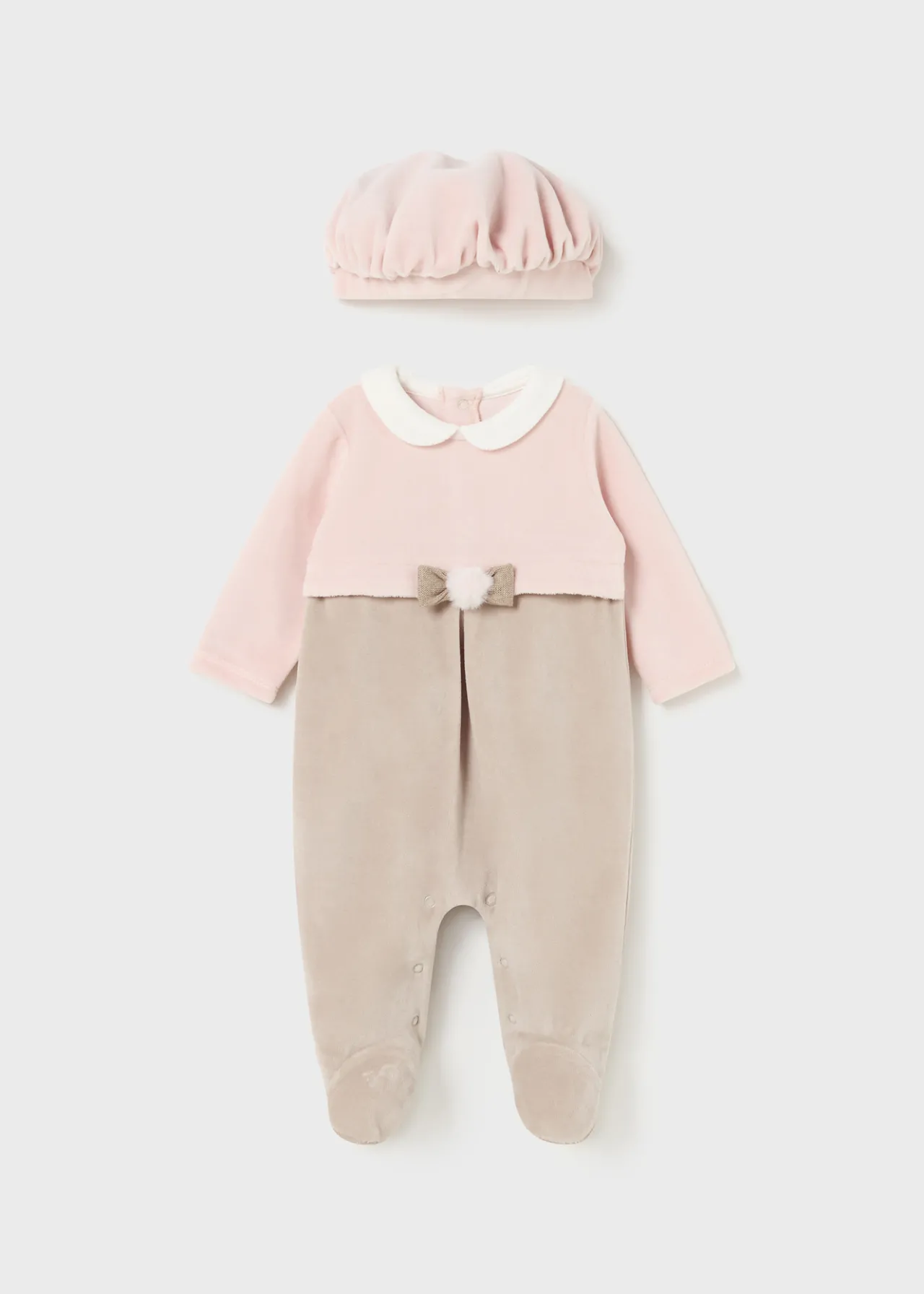 Mayoral Newborn Girl One-Piece with Beret