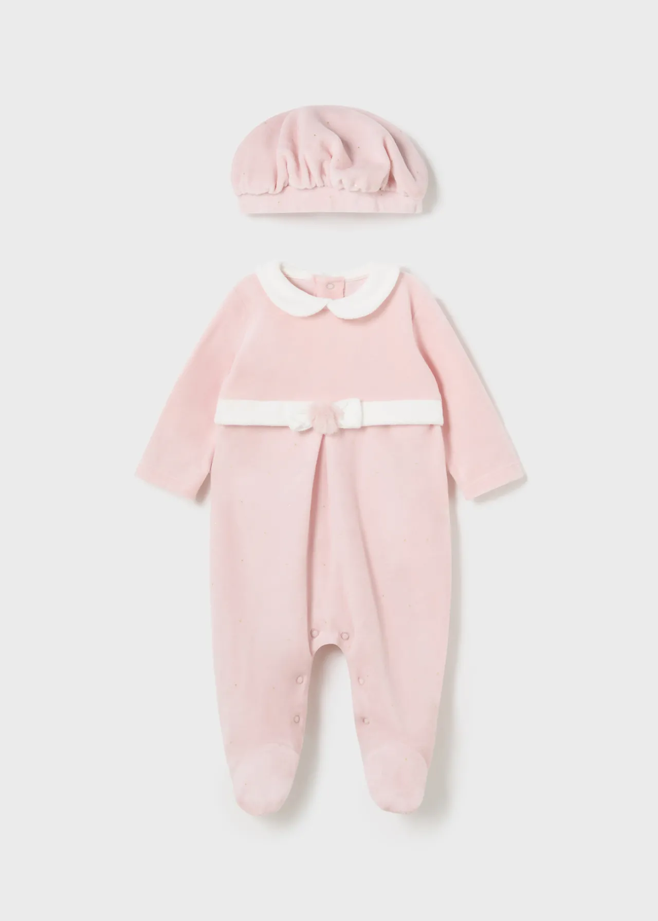 Mayoral Newborn Girl One-Piece with Beret