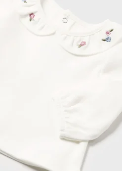 Mayoral Newborn Girl Ruffle Dungarees and T-Shirt Set