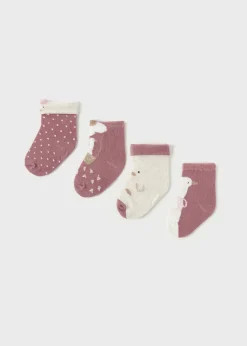 Mayoral Newborn Girl Set of 4 Duck Socks