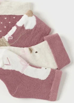 Mayoral Newborn Girl Set of 4 Duck Socks