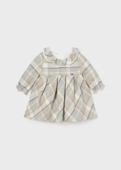 Mayoral Newborn Girl Tartan Ruffle Neck Dress