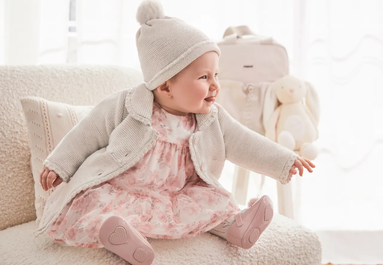 Mayoral Newborn Knit Coat with Hat