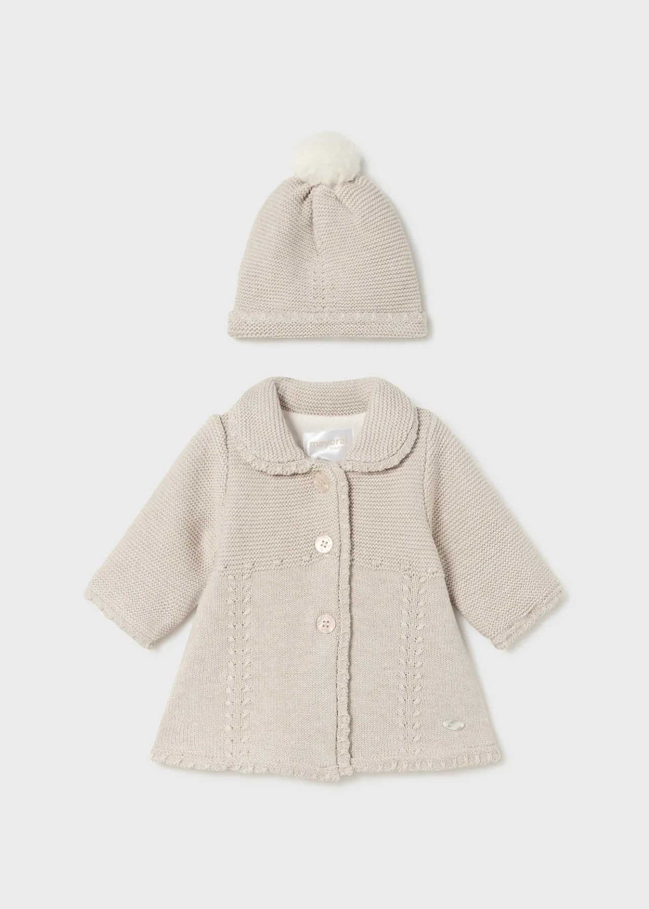 Mayoral Newborn Knit Coat with Hat