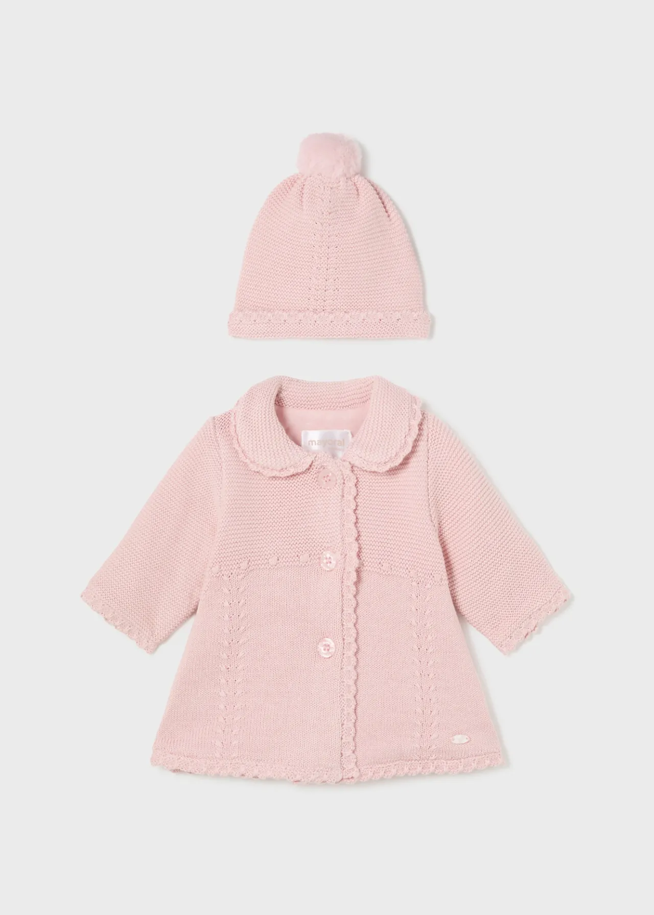 Mayoral Newborn Knit Coat with Hat