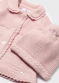 Mayoral Newborn Knit Coat with Hat