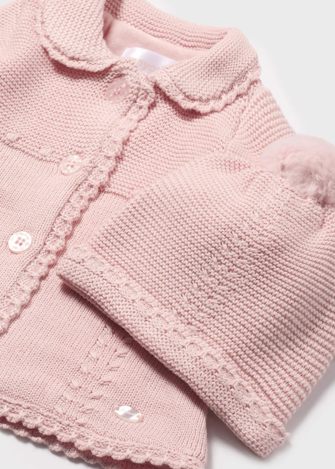 Mayoral Newborn Knit Coat with Hat