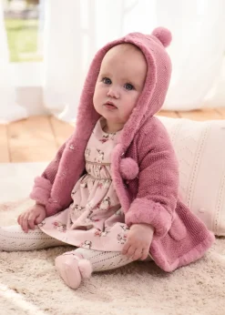 Mayoral Newborn Knit Faux Fur Jacket