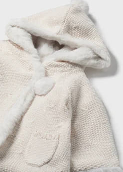 Mayoral Newborn Knit Faux Fur Jacket