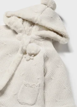 Mayoral Newborn Knit Faux Fur Jacket