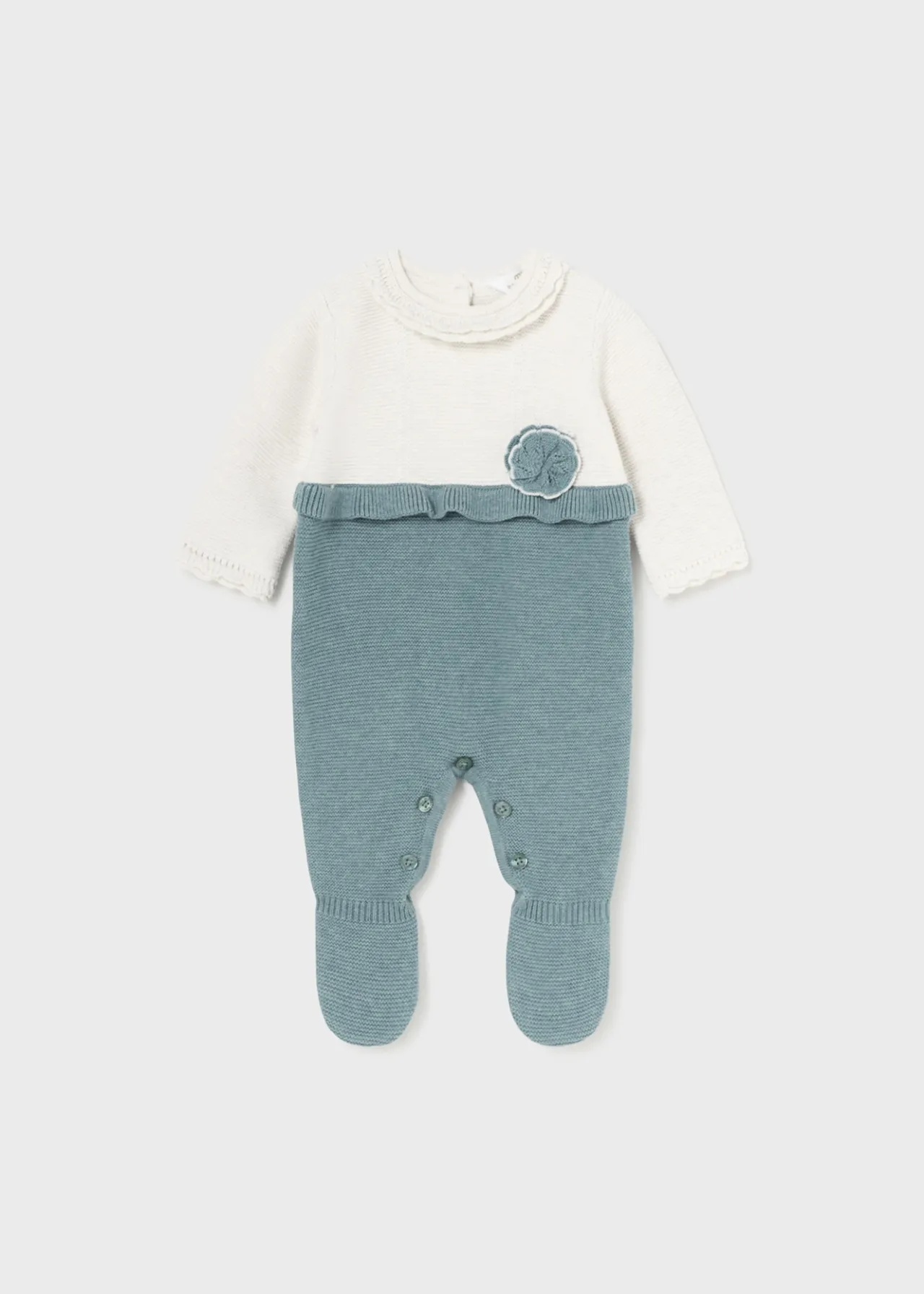 Mayoral Newborn Knit Flower One-Piece