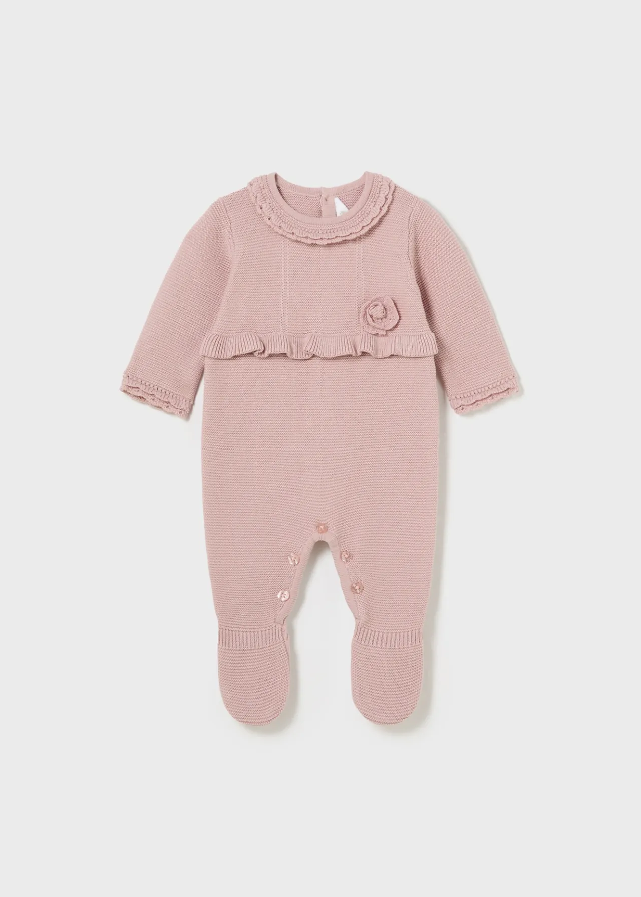 Mayoral Newborn Knit Flower One-Piece