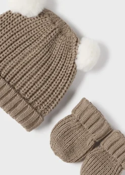 BOY Mayoral Newborn Knit Hat and Mittens Set