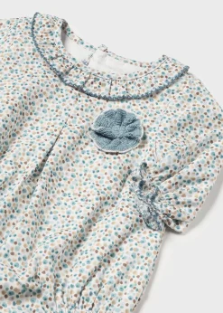 Mayoral Newborn Leggings and Floral Romper Set