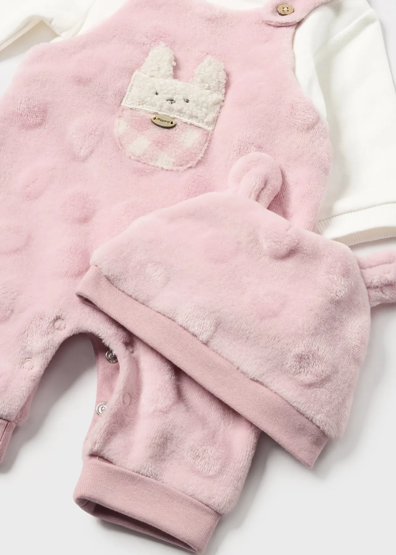 Mayoral Newborn One-Piece and Hat with Ears