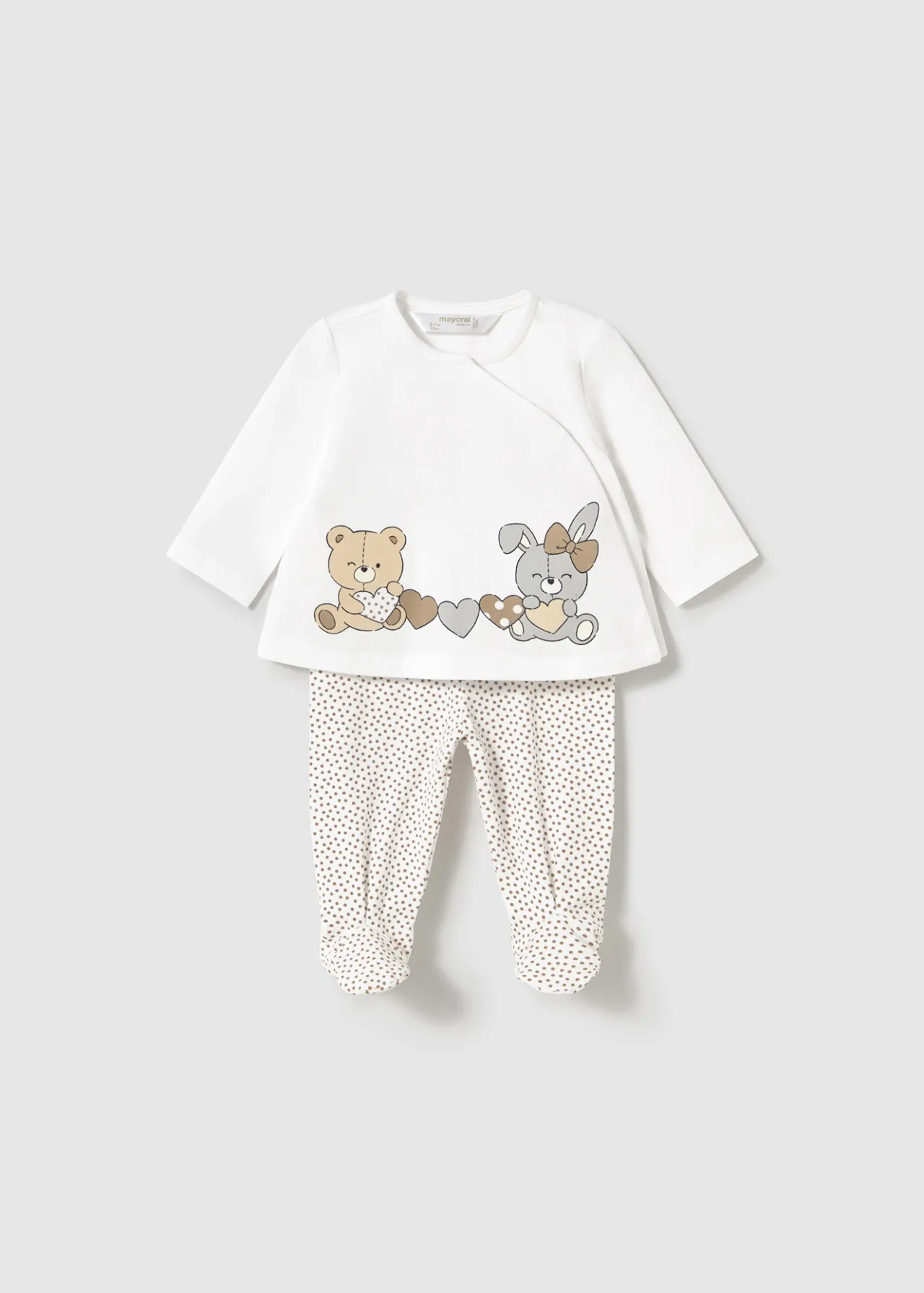 Mayoral Newborn Pants and Long Sleeve Print T-Shirt Set