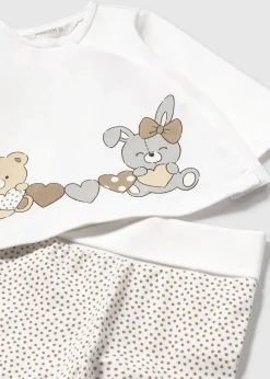 Mayoral Newborn Pants and Long Sleeve Print T-Shirt Set