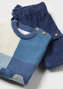 BOY Mayoral Newborn Pants and Sweater Set