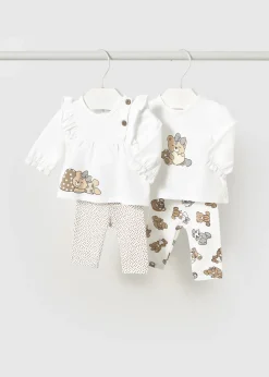 Mayoral Newborn 4-Piece Set with Long Sleeve T-Shirts