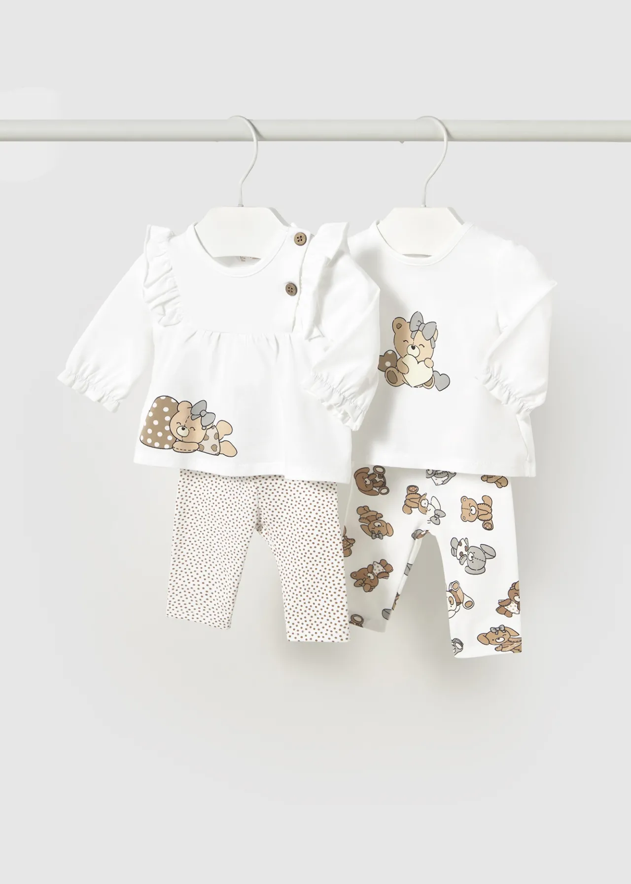 Mayoral Newborn 4-Piece Set with Long Sleeve T-Shirts