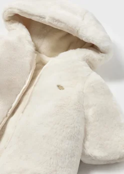 BOY Mayoral Newborn Reversible Faux Fur Coat