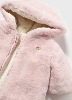 Mayoral Newborn Reversible Faux Fur Coat