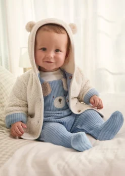 BOY Mayoral Newborn Reversible Faux Sheepskin Coat