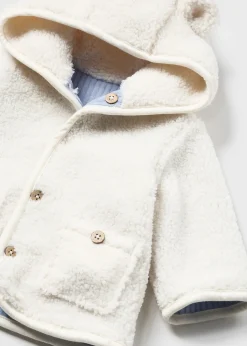 BOY Mayoral Newborn Reversible Faux Sheepskin Coat