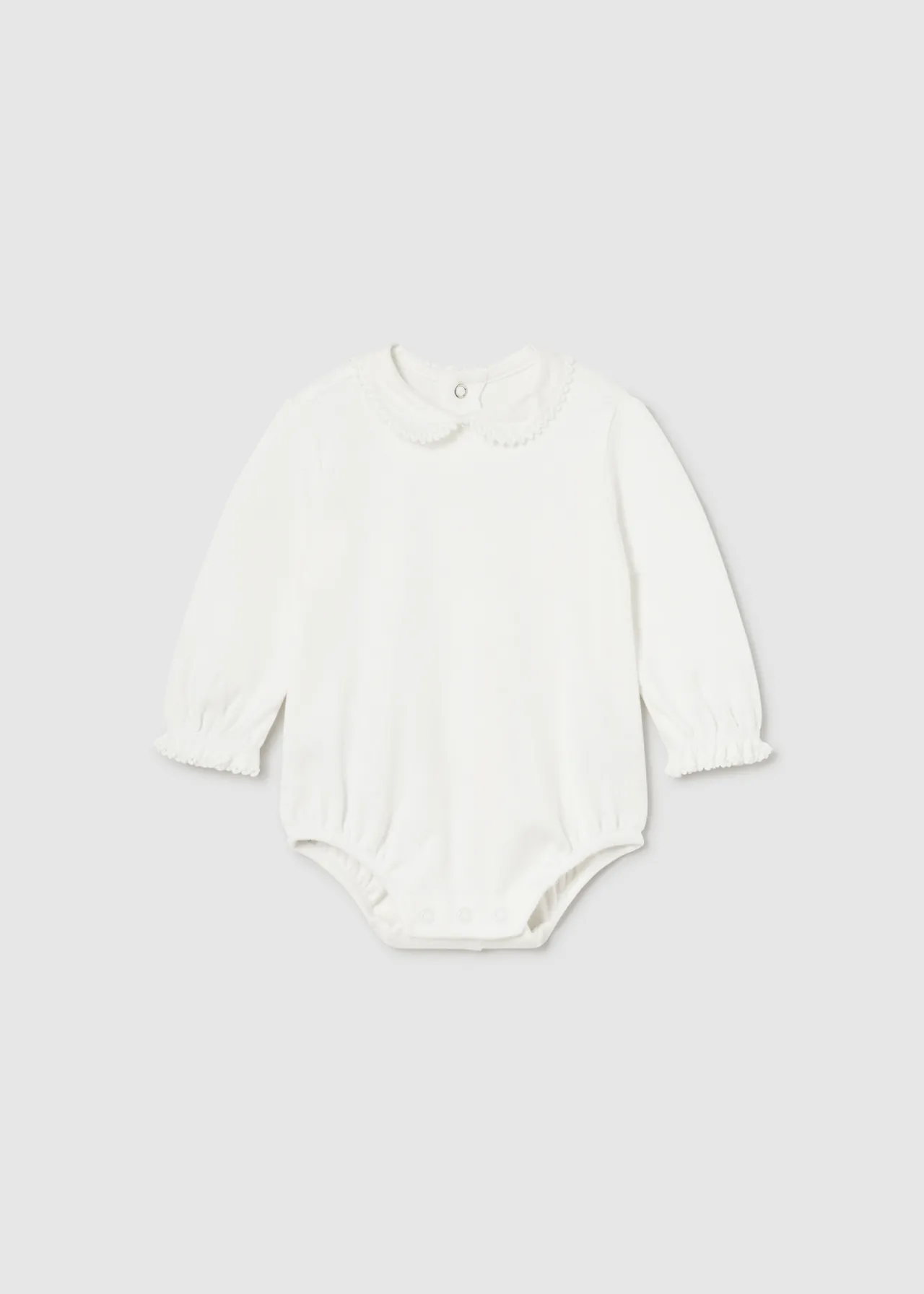 Mayoral Newborn Ruffle Collar Bodysuit