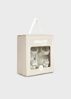 Mayoral Newborn Sandals with Flower