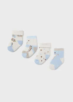 BOY Mayoral Newborn Set of 4 Animal Socks