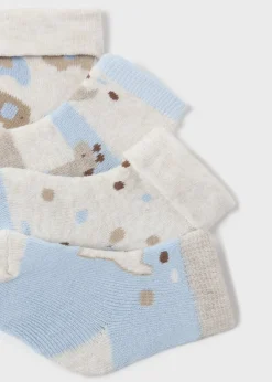 BOY Mayoral Newborn Set of 4 Animal Socks