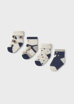BOY Mayoral Newborn Set of 4 Animal Socks