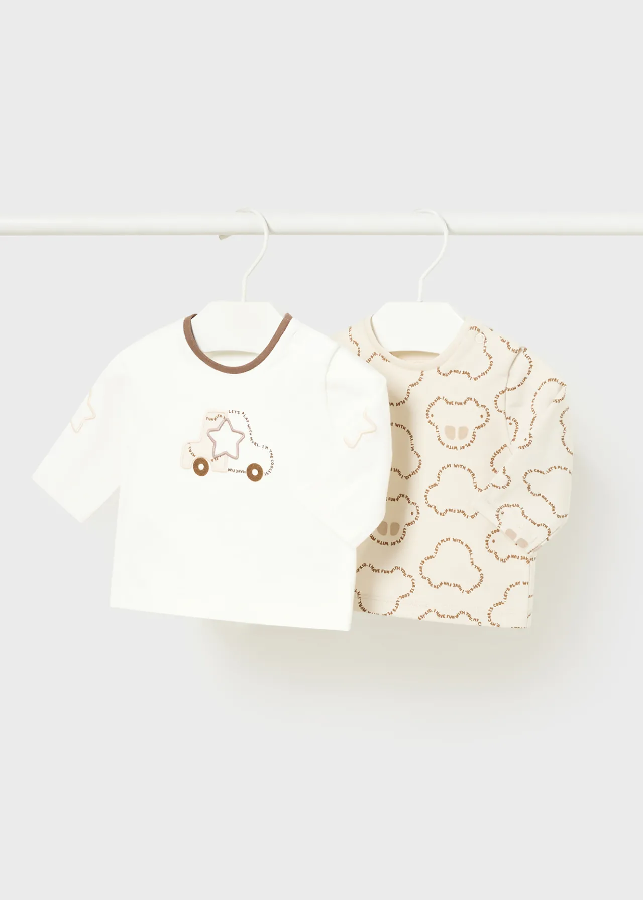 BOY Mayoral Newborn Set of 2 Print T-Shirts
