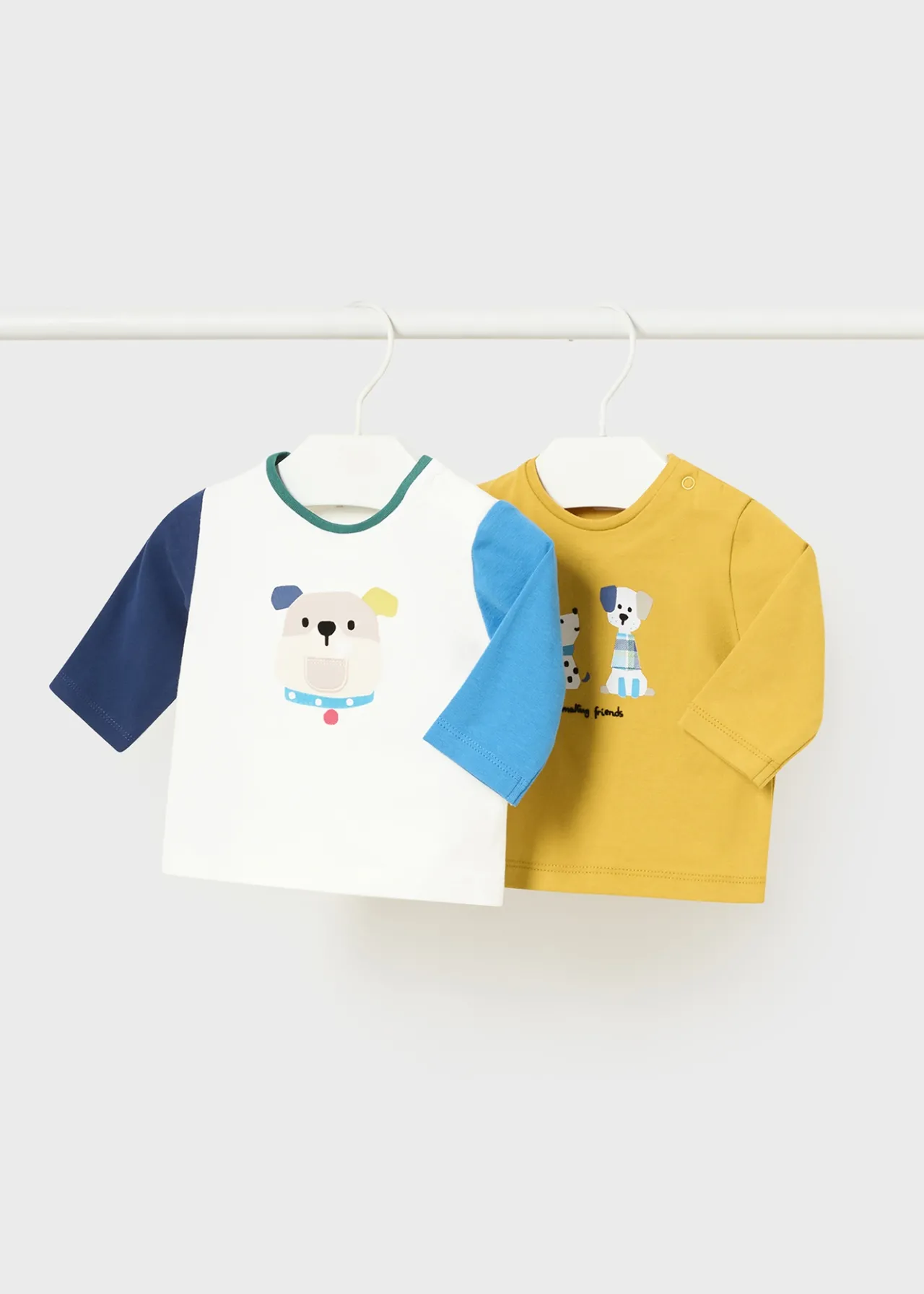 BOY Mayoral Newborn Set of 2 Print T-Shirts
