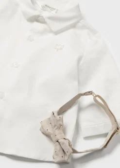 BOY Mayoral Newborn Shirt with Bow Tie