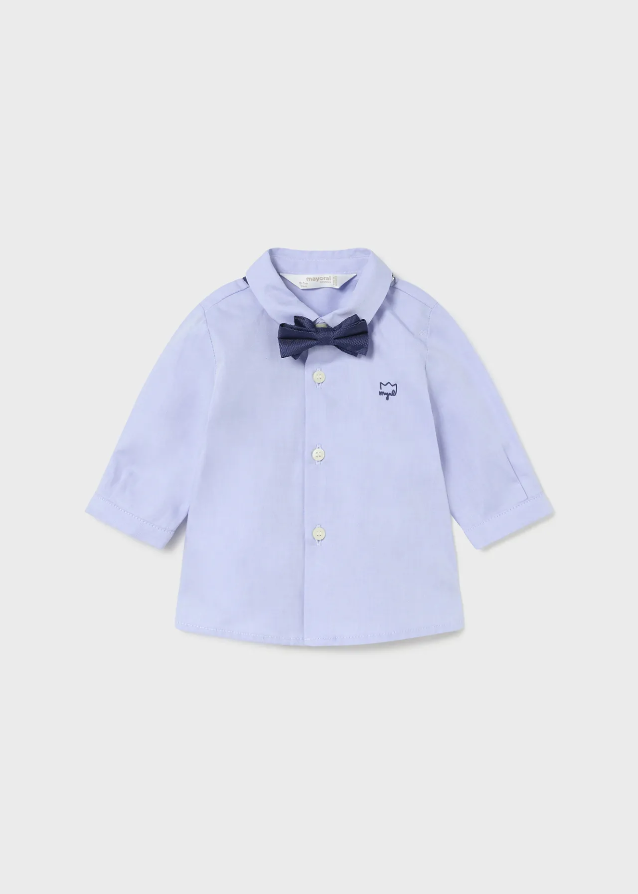 BOY Mayoral Newborn Shirt with Bow Tie
